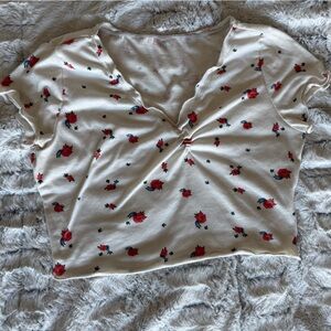 Floral Print Cream Skirt